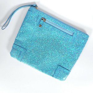 Ava Rose Turquoise Sparkle Shimmer Evening Clutch Wristlet NEW